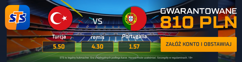 Turcja - Portugalia typy, kursy, bonus 22.06 | Euro 2024