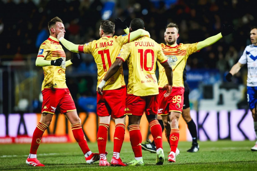 tsc-jagiellonia-typy-kursy-bonus Radość piłkarzy Jagiellonii.