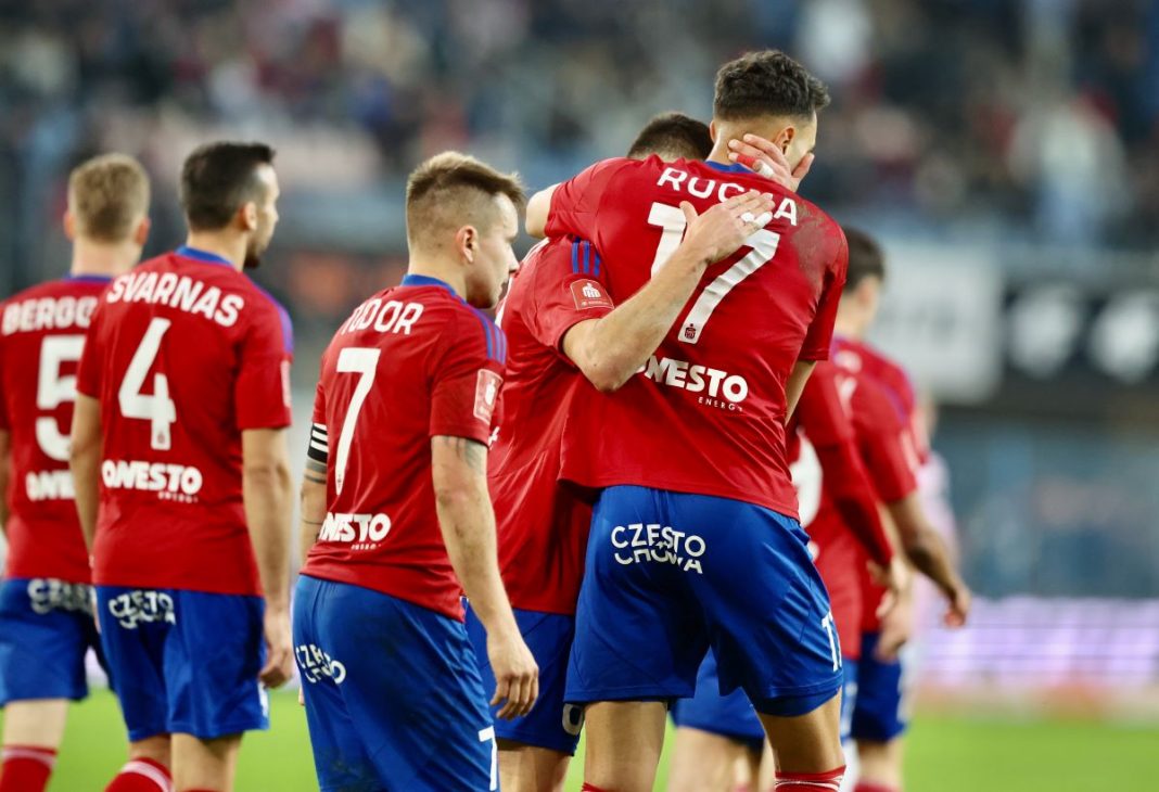 Radość piłkarzy Rakowa Częstochowa.