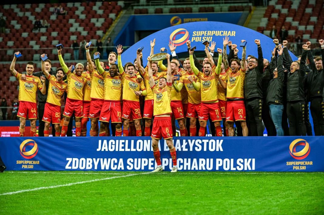 Radość piłkarzy Jagiellonii Białystok.