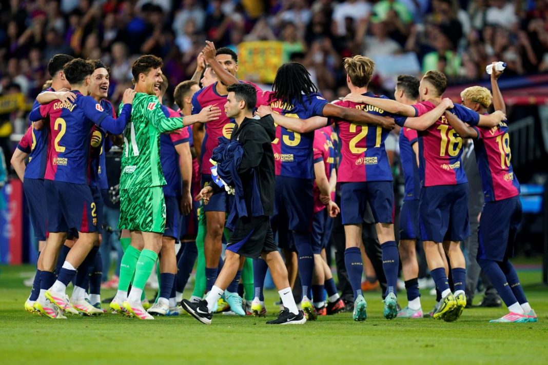 Radość piłkarzy FC Barcelony.
