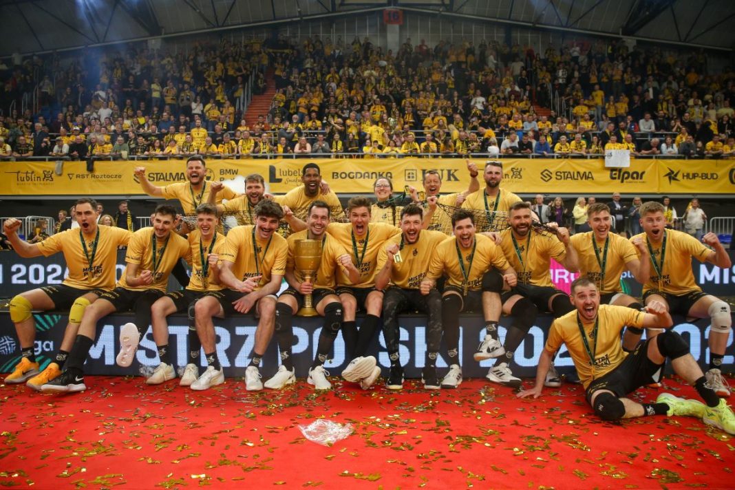 bogdanka-luk-lublin-mistrzem-polski Radość siatkarzy Bogdanki LUK Lublin.