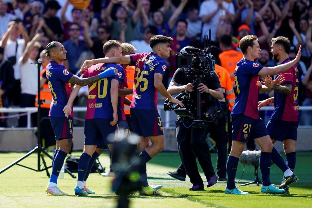 Radość piłkarzy FC Barcelony.