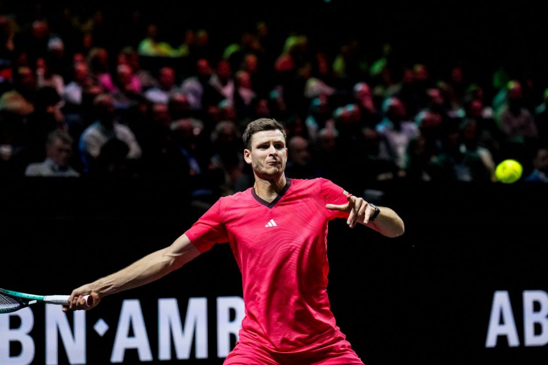 Hubert Hurkacz w trakcie meczu.