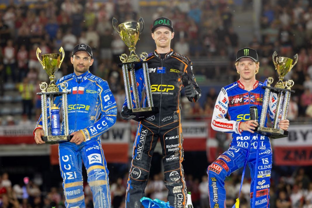 Zawodnicy na podium po GP Polski w Gorzowie.