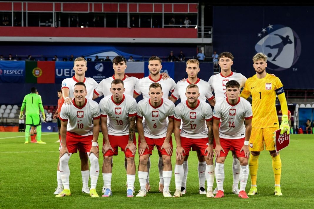 Reprezentanci Polski U-21 przed meczem.