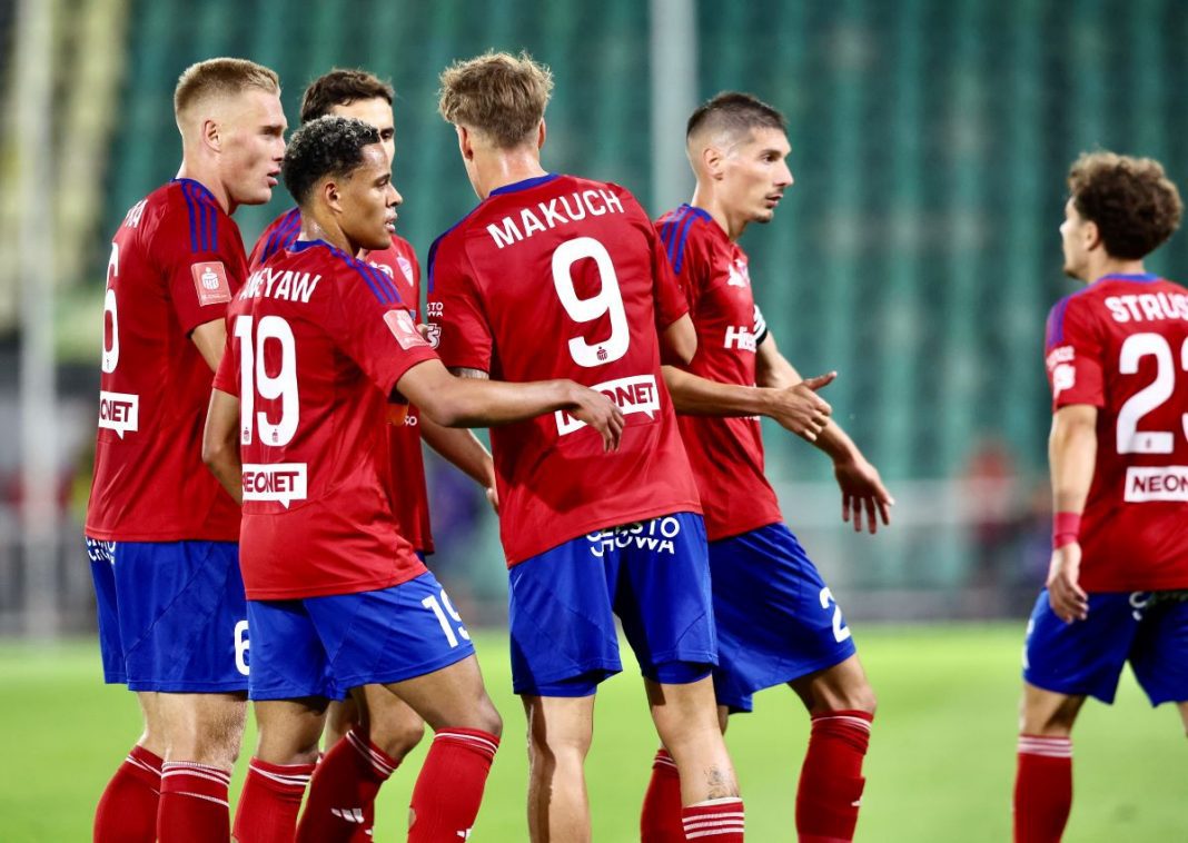 Radość piłkarzy Rakowa Częstochowa.