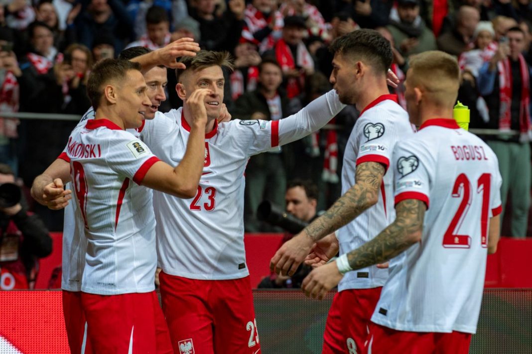 Radość piłkarzy reprezentacji Polski.