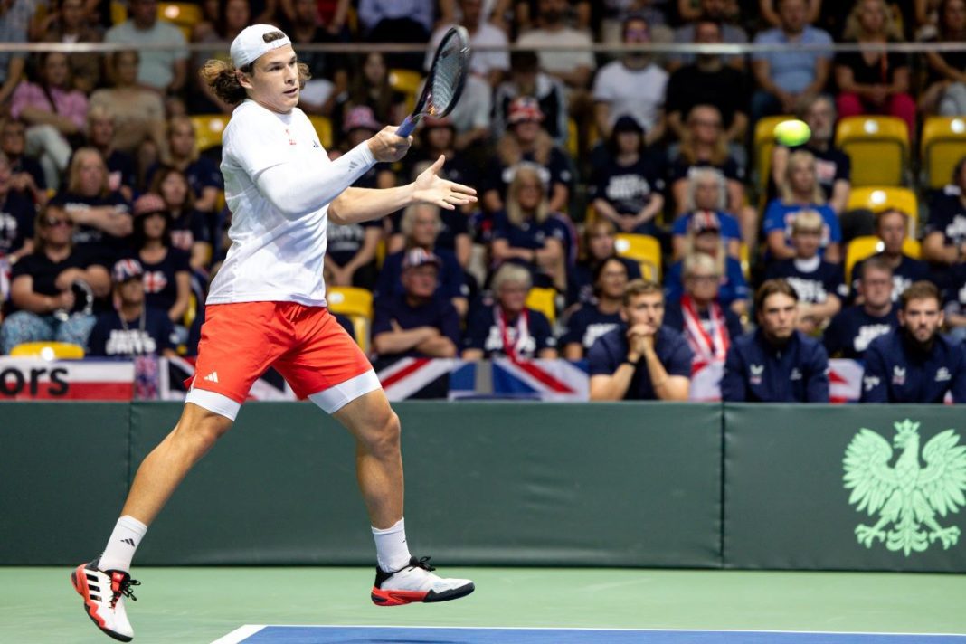 Tomasz Berkieta w trakcie meczu z Wielką Brytanią.