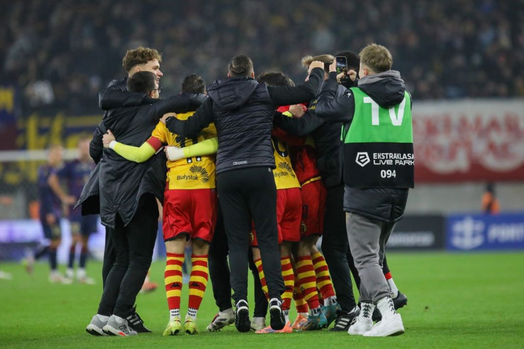 Radość zespołu Jagiellonii Białystok.