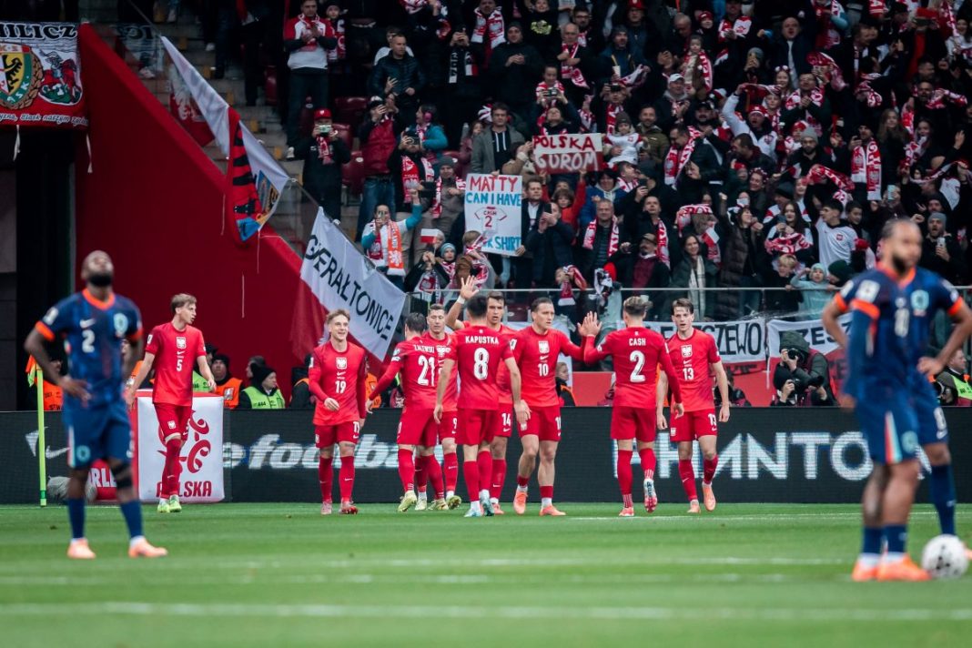 Radość piłkarzy reprezentacji Polski.