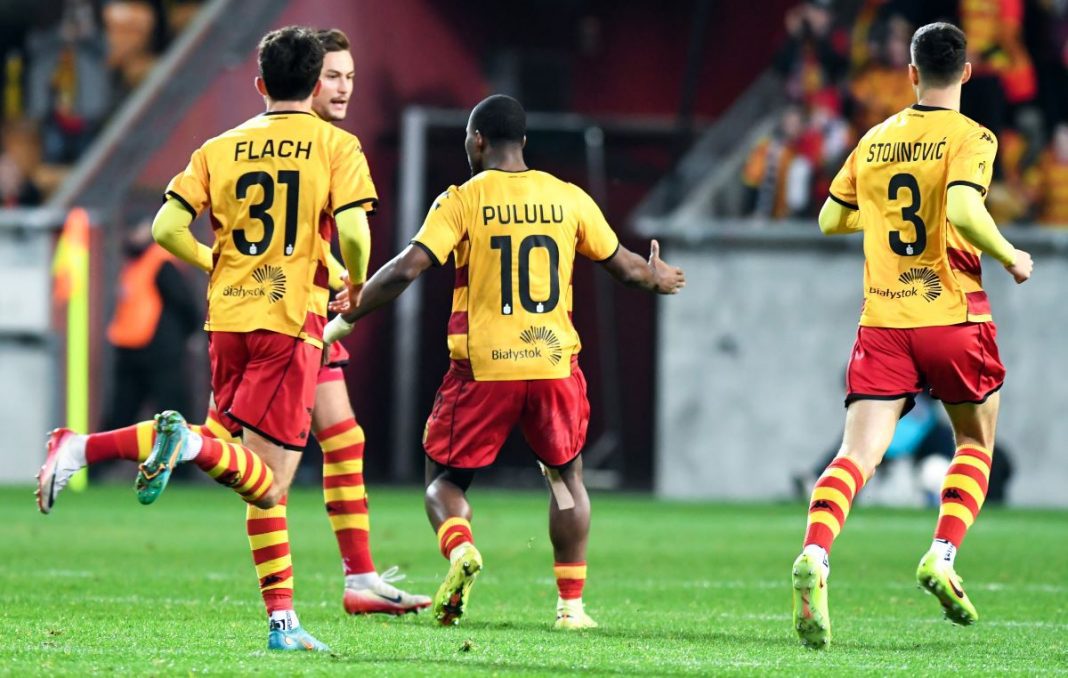 Radość piłkarzy Jagiellonii Białystok.