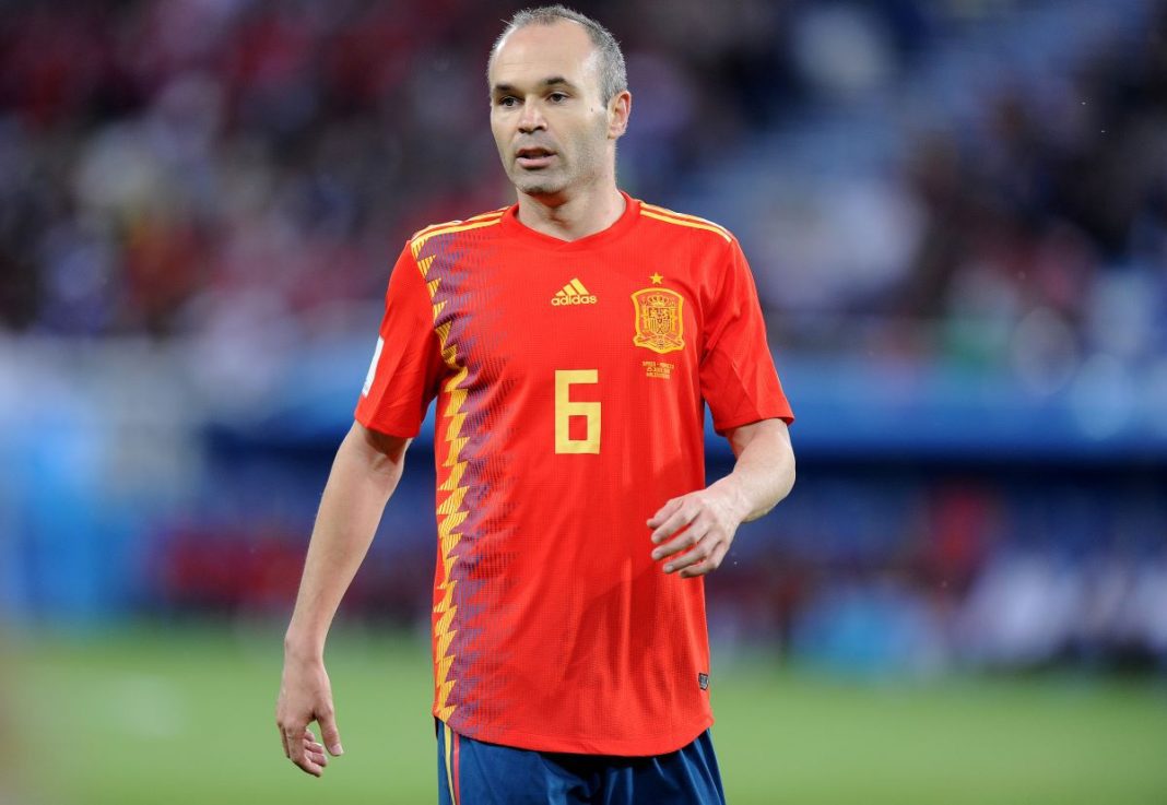 Andres Iniesta w barwach reprezentacji Hiszpanii.