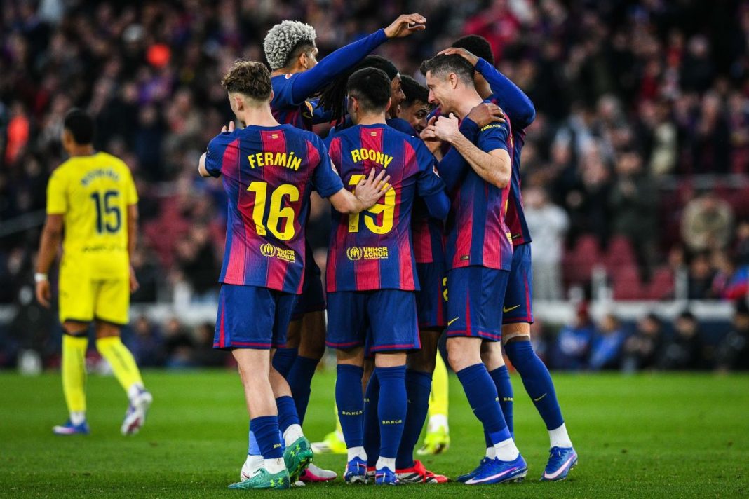 Radość piłkarzy FC Barcelony.