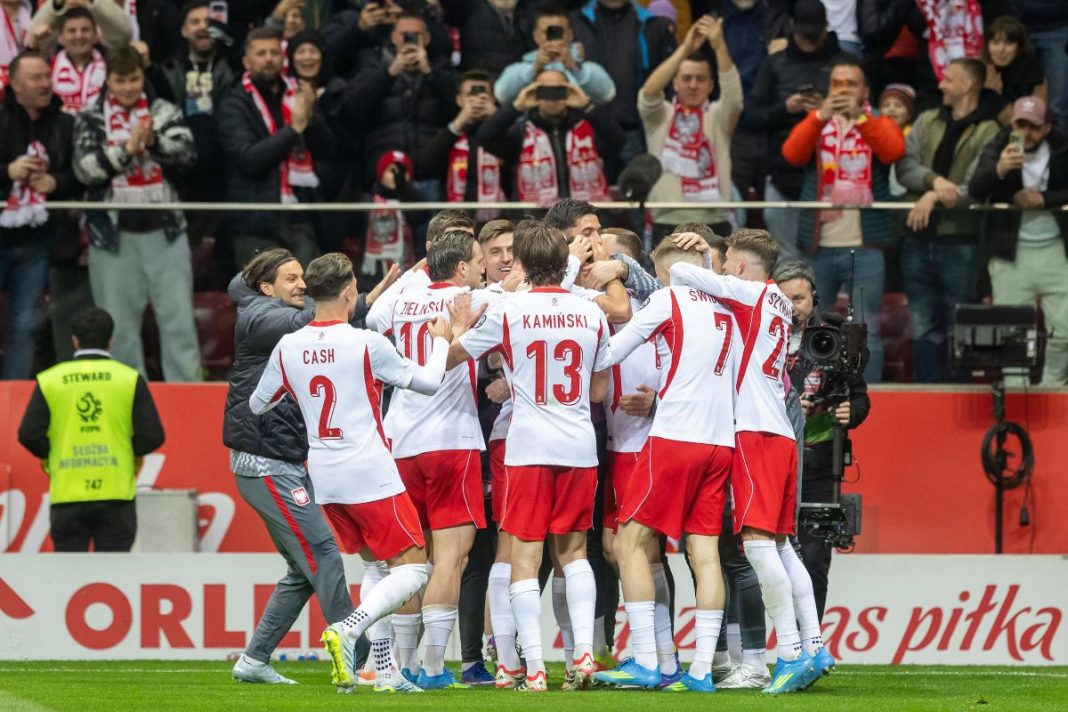 Radość piłkarzy reprezentacji Polski.