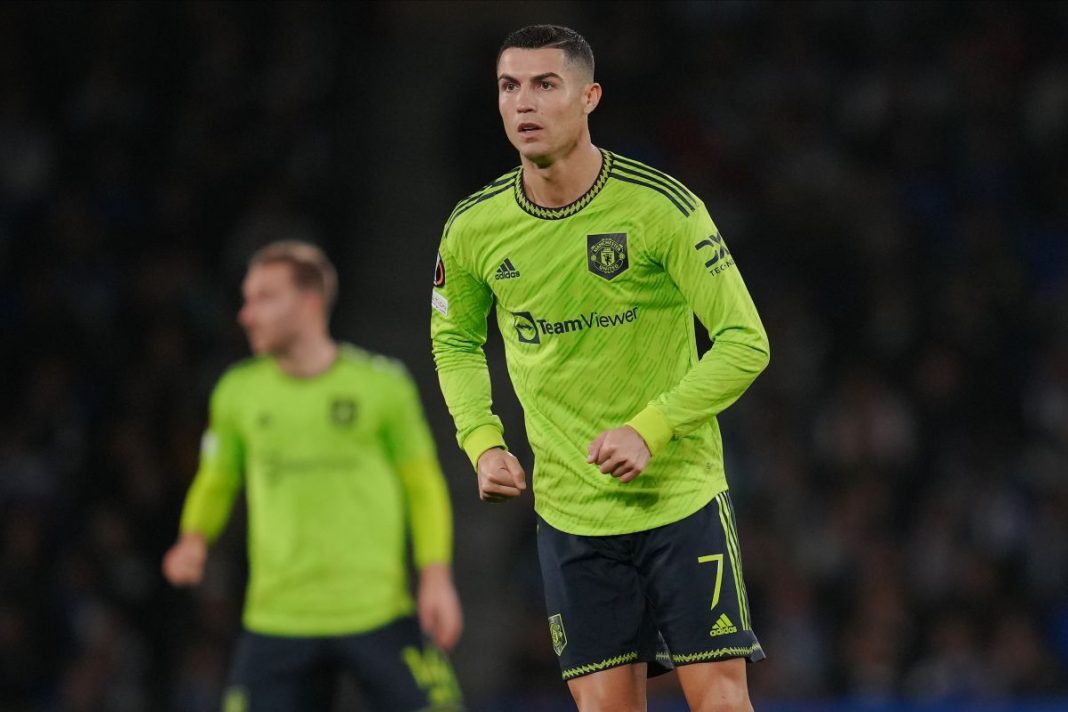Cristiano Ronaldo w barwach Manchesteru United.