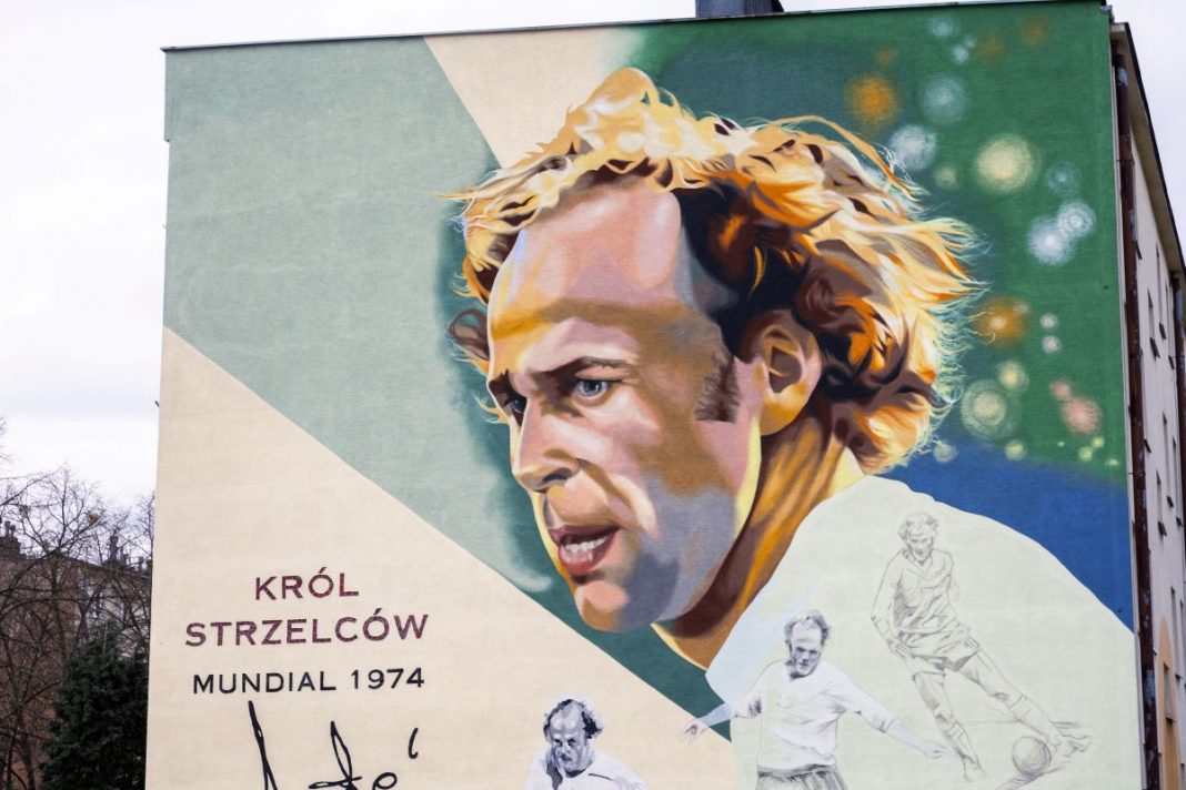 Mural Grzegorza Lato w Mielcu.