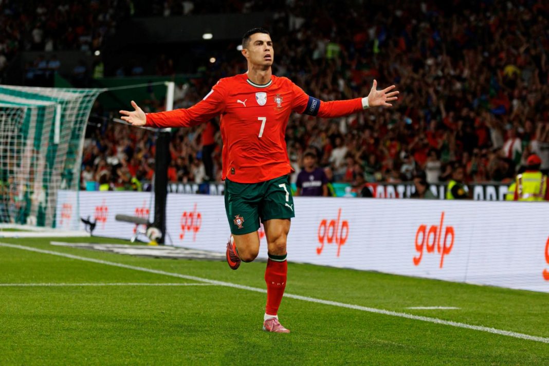 Radość Cristiano Ronaldo po golu dla reprezentacji Portugalii.