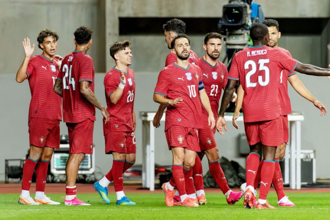 Radość piłkarzy reprezentacji Portugalii.