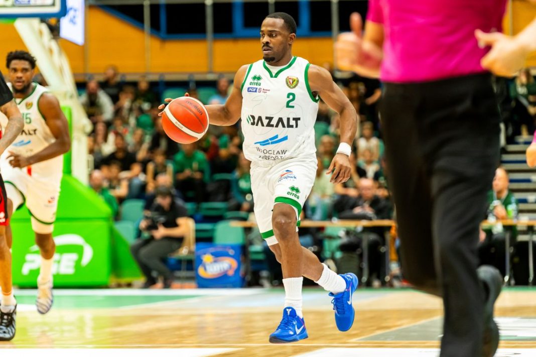 Anthony Hickey w trakcie meczu Śląska Wrocław.